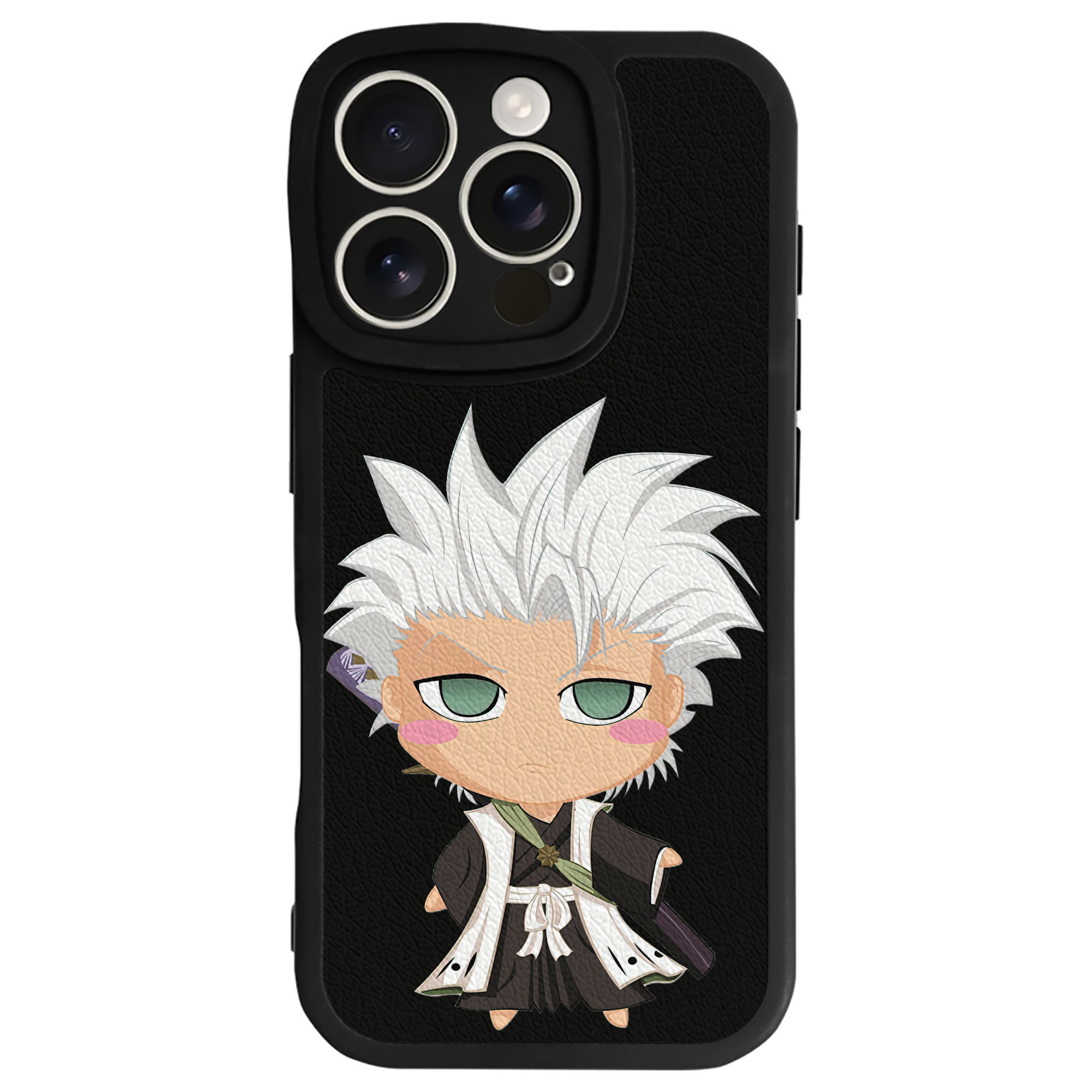 （画像用） ブリーチ 日番谷冬獅郎（ひつがや とうしろう） BLEACH Hitsugaya Toushirou 【iPhone 16シリーズ対応】シリコンスマホケース（レザー調） 材質：シリコン